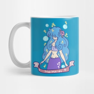 Blue-haired Mermaid Girl Mug